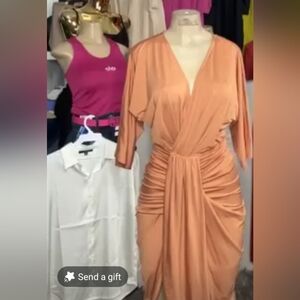 Elegant Long Sleeve Light Punkin Dress